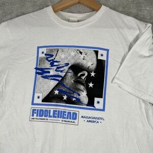 Fiddlehead Band Shirt Mens Medium White Massachusetts Indie Rock Hardcore Emo